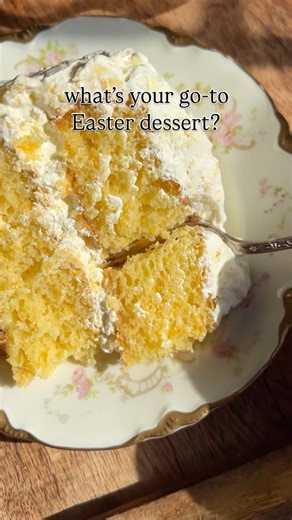 One of our family favorites is this pig pickin’ cake! It’s a mandarin orange cake with an irresistible fluffy frosting. It’s light in the perfect sweet treat to finish off Easter dinner! What’s your favorite Easter dessert? Comment CAKE and I’ll send you the recipe! https://www.tastesoflizzyt.com/pineapple-sunset-layer-cake/ | Tastes of Lizzy T