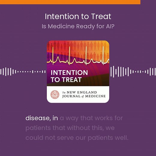 The latest episode of “Intention to Treat” features NEJM AI Editor-in-Chief Isaac Kohane on how artificial intelligence can provide clinicians with a "superhuman capacity" to better serve their patients. Full episode: https://nej.md/3Kenj5t | The New England Journal of Medicine