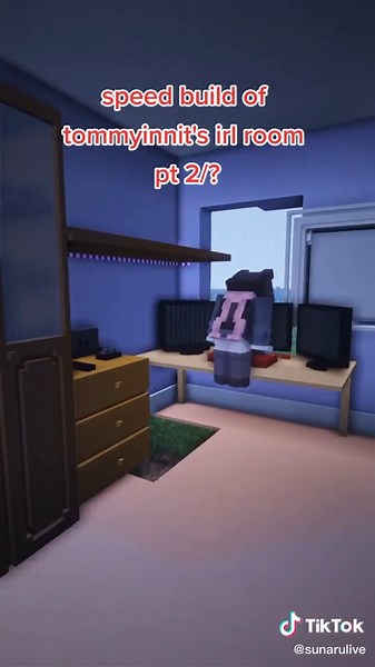 Speed Build of TommyInnit's IRL Room Part 2