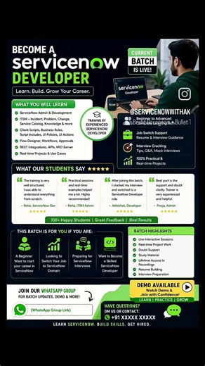 Learn ServiceNow from Scratch to Advanced 🚀 | Live Training Available | DM to Join