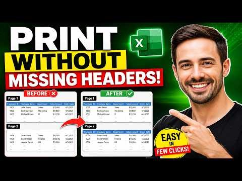 Printing Excel? Fix Missing Headers on Every Page in 30 Seconds!