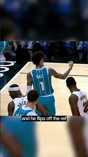 Lamelo ball flips off ref and gets taught a lesson! #lameloball #charlottehornets