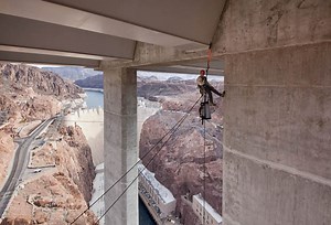 Bridge Inspectors Being Dwarfed by the Second Highest Bridge in the US