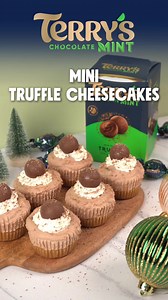 These Mini Terry's Mint Truffle Cheesecakes are 'mint' to be fought over at the Christmas party - trust us 💚 Find this recipe and more on our website: www.terryschocolate.com/recipes | Terry's Chocolate