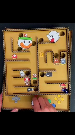 Super mario game DIY lv1 lv2 #cardboard #mario #diy #foryou