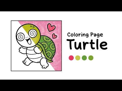 Coloring Simple Turtle Drawing | FREE DOWNLOAD | Link in description