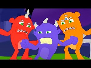 Five Little Monsters Jumping On The Bed and Spooky Rhyme
