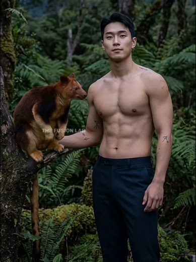 Human x Tree Kangaroo Transformation Fusion