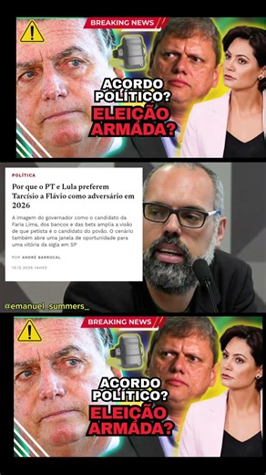 🚨 Lula prefere enfrentar Tarcísio e evita Flávio Bolsonaro — por quê?