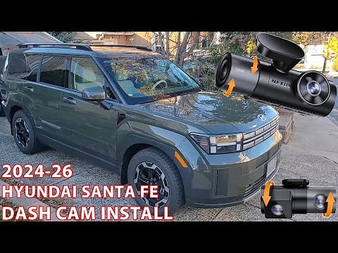 How To Install Front And Rear Dash Cams/Cameras. 2024-2026 Hyundai Santa Fe.