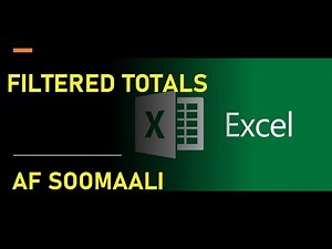 How to Use Filtered Totals in Excel | Af Soomaali