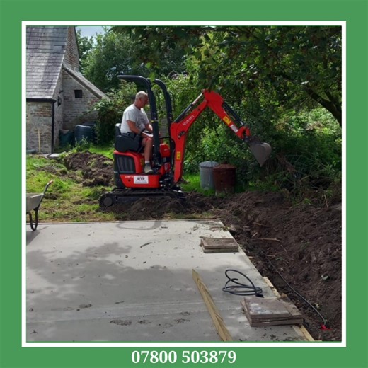A 4m x 8m base installed in Highbridge. We also cleared the hedge and erected a fence for the customer.