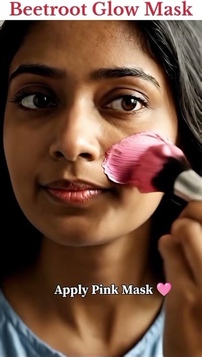 Beetroot Glow Face Mask ✨ Rice Powder & Yogurt for Instant Skin Brightening #glowingskin #skincare