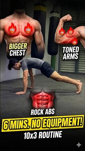 How to Build Chest, Arms & Abs at Home (No Equipment) 💪
