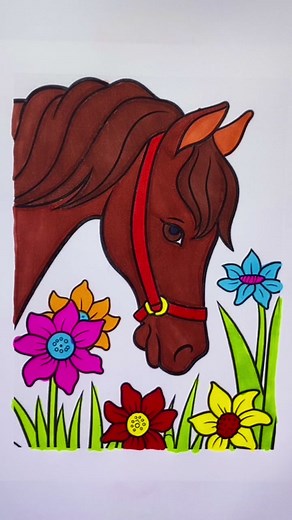 Coloring 🐴🐴🤎🤎… #fyp #foryoupag #colorindo #coloringbook #colors #asmr #coloring #cavalo #horse