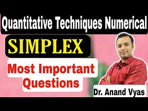 simplex method in operation research | QTM Numerical Question | LPP Question
