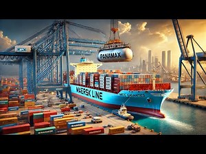 How Container Crane Operator Operates MCC Gigantes Maersk Ship Loading ISO Tank