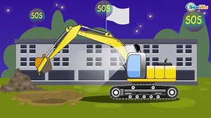 The Excavator working in the town! Cartoon for kids about Digger! Video for children Episode 51