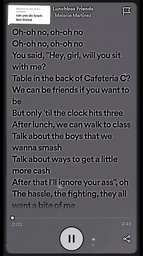 Replying to @1m_not_f1n3 ☆● Lunchbox friends by Melanie Martinez●☆ #sleepawayschool #lunchbox #friends #lunchboxfriends #lunchboxfriendsmelaniemartinez #full #song #fullsong #fullaudio #melanie #melaniemartinez #martinez #hi #haveagoodday #ilovethissong #melanieisthebest #fypシツ♡ #viral