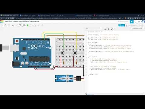 Servo Button Controller in Tinkercad