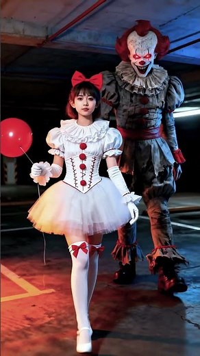 Cute Pennywise Girl Meets Terrifying Clown 😱🎈 | Viral Halloween