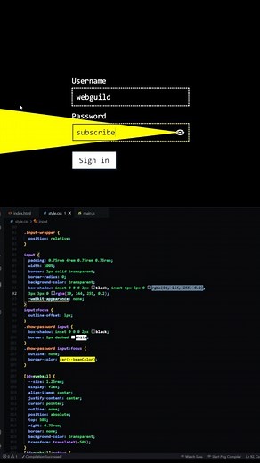 webguild on Instagram: "Sign in form (HTML, CSS, JS) #programming #css #frontend #code #html #javascript"
