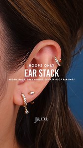 ✨ All about the hoops ✨ Stack your ears with timeless classics for a bold, sleek, and effortlessly chic look 💎 Because you can never have too many hoops! 🌙 | Jcojewellery