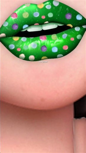 ASMR Lip Art Transformation: Polka Dots & Gloss #animation #lipstick #asmr #shorts #lips