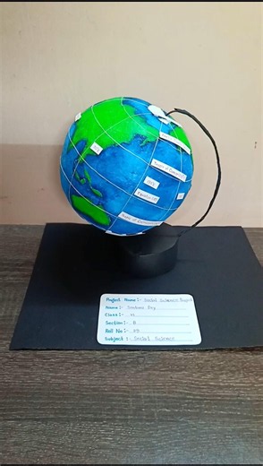 Amazing Earth Model 🌎 | Easy DIY School Project #shorts #shortvideo #shortsfeed