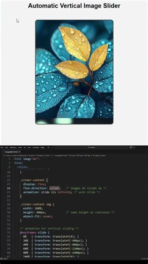 Automatic Vertical Slider Bar Html And Css #coding #youtube #youtubeshorts