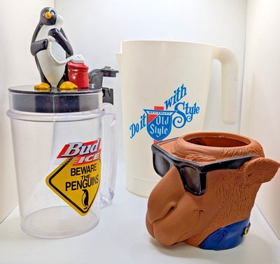 Lot of 3: Beer & Tobacco Novelty Items – Bud Ice Penguin, Camel Joe, Old Style | eBay