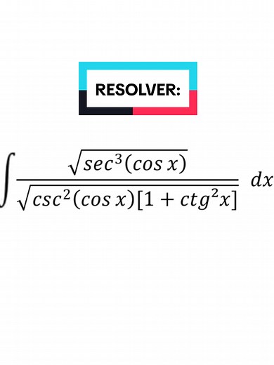 Integral Indefinida por el método de Sustitución de Cambio de Variable y uso de las identidades Trigonométricas...#trigonometry #Viral #integrales #calculo #tendencia