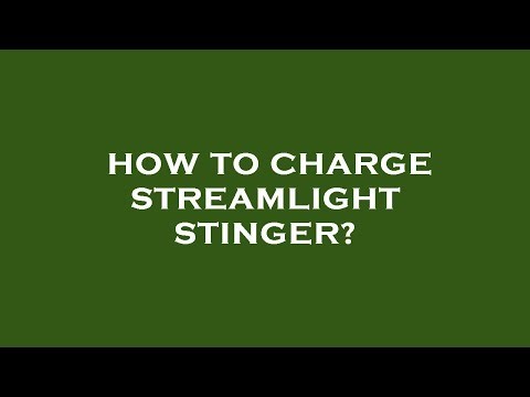 How to charge streamlight stinger?
