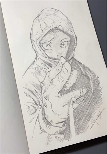 Sketching yuji modulo #draw #drawings #jjk #sketch