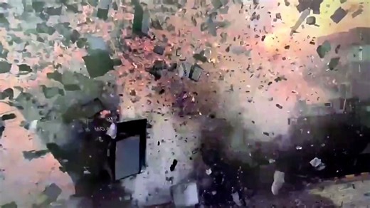 Surveillance video captures massive cargo ship explosion