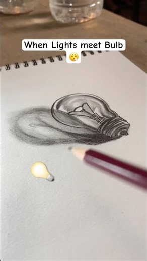 Realistic Light Bulb Sketch ✏️ | Amazing Shading Art #shorts #drawing #sketch #satisfying