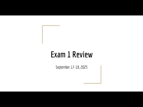 OCI Ball State Exam 1 Review Session