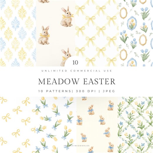 Easter Seamless Patterns, Vintage Easter Patterns, Grandmillenial Easter Patterns, Vintage Floral Patterns, Scrapbook Paper, Spring Pattern - Etsy