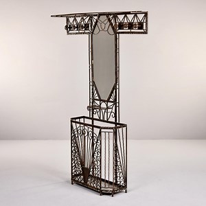 HOLD for CONOR - French Art Deco Edgar Brandt Fer Forge Iron Hall Tree [11846] - Etsy