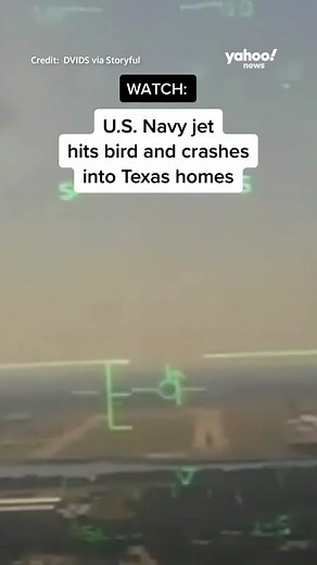 A 2021 video reveals a #Navy T-45C Goshawk crashed into a #Texas neighborhood after it collided with a vulture. #news #military #cockpit #airplane #flighttraining #yahoonews