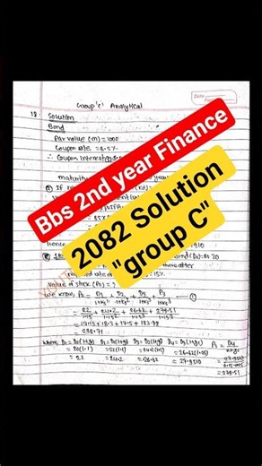 bbs 2nd year finance 2082 solution// part 3 // analytical question