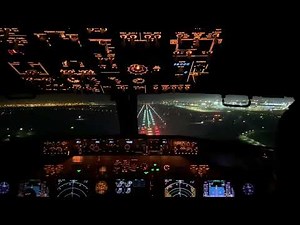 Boeing 737-800 beautiful night landing in Cape Town, South Africa