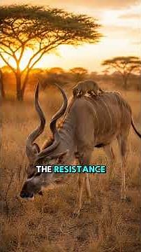 Male Kudu Gets Help from a bird! 🦌🐦 #wildlife #wildlifeentertainment #mammals