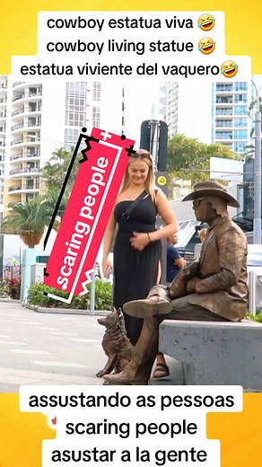 cowboy living statue