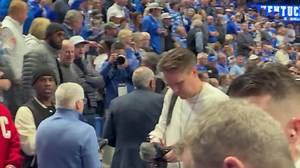 Former Kentucky Wildcats coach Orlando "Tubby" Smith in the house at Rupp Arena as former coach John Calipari returns with Arkansas to play against his former team. | WLKY News