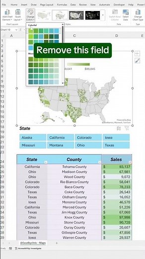 Create a Map Chart in Excel in Under 2 Minutes #dataanalyst #exceltips #spreadsheet