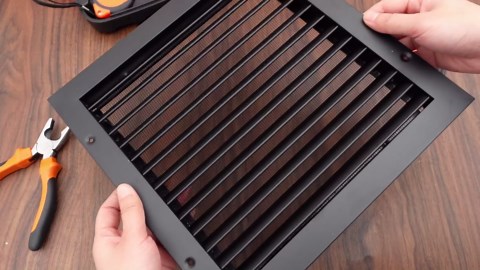 Hicarer 1 Pcs 12" x 12" Aluminum Gable Vent, Attic Vent Paintable Shed Vents with Screen, Stylish Design Return Air Grill Ideal for House Attic and Exterior Wall, Inside Dimension 10" x 10" (Black)
