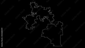 Orlando Florida city map outline animation