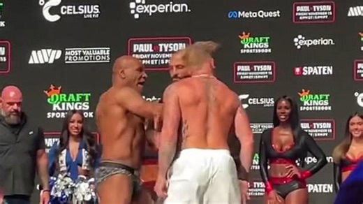 Mike Tyson slaps Jake Paul in shocking weigh in for Netflix fight