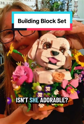 Puppy Bouquet Building Block Set This Puppy Bouquet Building Block Set creates an adorable puppy sitting inside a colorful flower basket. The build uses mini building blocks, making it a detailed and relaxing project best suited for teens and adults who enjoy precise builds. Once finished, it doubles as a cute decorative display for shelves, desks, or gift tables. A perfect gift idea for dog lovers, building block fans, or anyone who enjoys creative hands-on projects. #PuppyBouquet #MiniBuilding